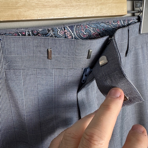 Sondergaard‎ Copenhagen Men's Gray Striped Plaid Slim Fit Dress Pants Size 38x30 - Picture 4 of 15